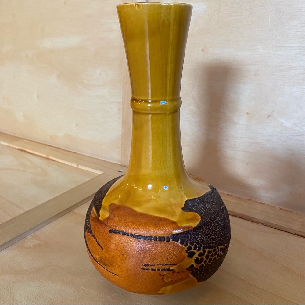 Vintage Mid Century Royal Haeger Pottery Earth Wrap Vase Lava Glaze‎ 70s